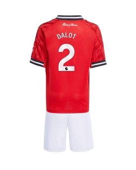 Billige Fotballdrakt Manchester United Diogo Dalot #2 Replika Hjemmedraktsett Barn 2025-26 Kortermet (med bukser)